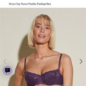 NWOT - Cosabella - 32C - Say Never Push Up Bra  - Purple Lace Padded